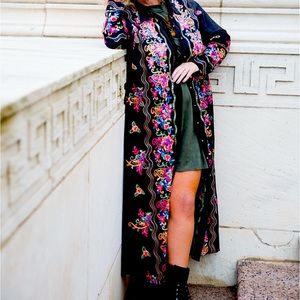 Western embroidered dress/jacket, boutique private label, Aratta Silent Journey